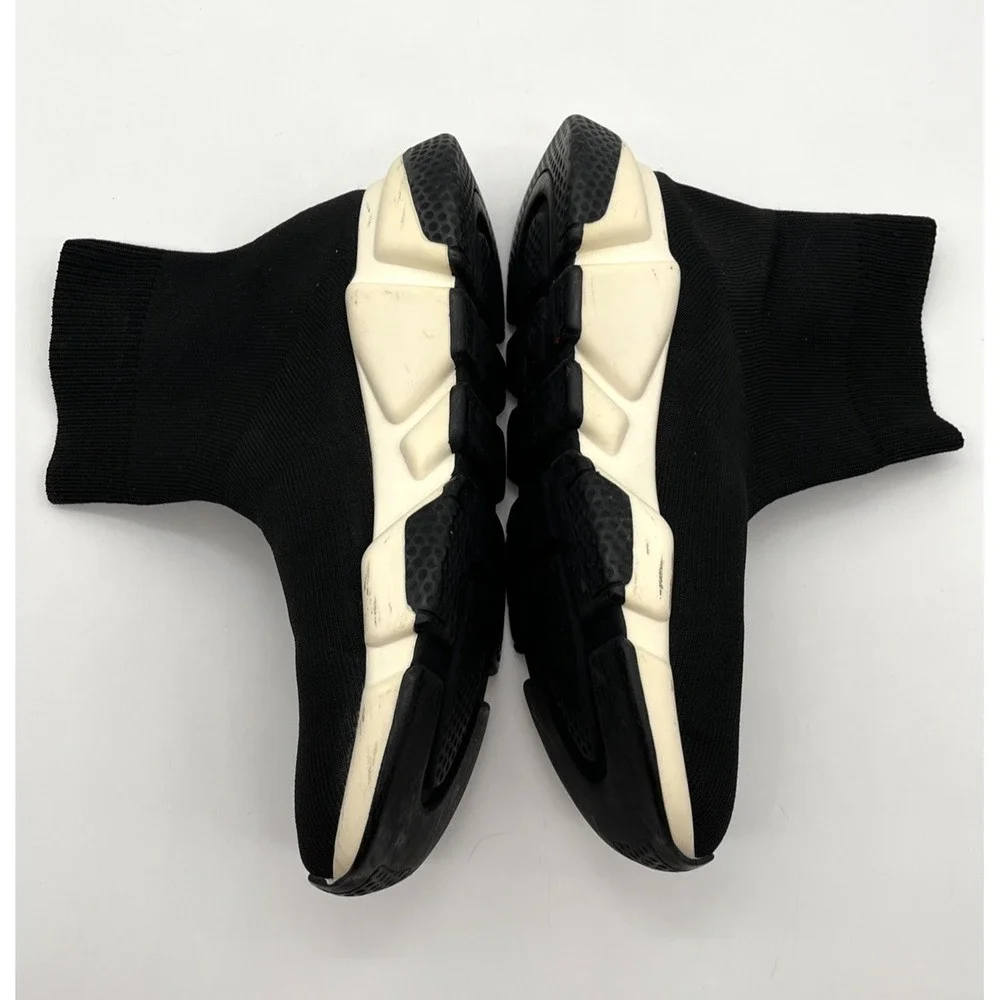 Balenciaga Speed 2.0 Sneakers Black White Sock Shoes Women's 6.5 No Insoles